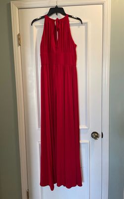 R&M Richards Red Size 10 Medium Height Jersey Military Ball A-line Dress on Queenly