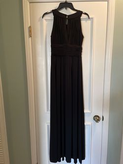 Sangria Black Size 8 Medium Height Jersey Military Ball A-line Dress on Queenly