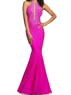 Style 2307 Johnathan Kayne Pink Size 4 2307 50 Off Prom Halter Mermaid Dress on Queenly
