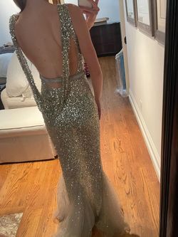 Sherri Hill Gold Size 6 High Neck Free Shipping Military Mermaid Dress on Queenly