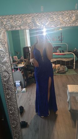 Clarisse Blue Size 12 Prom 50 Off Mermaid Dress on Queenly
