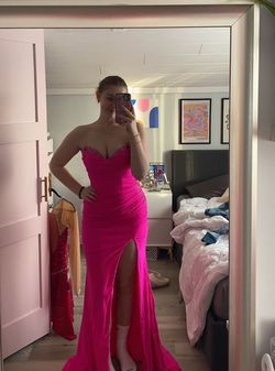 Style 810443 Clarisse Pink Size 6 Gala Prom Side slit Dress on Queenly
