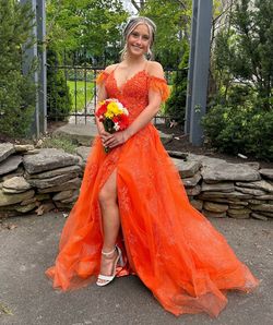 Ellie Wilde Orange Size 4 Quinceanera Free Shipping Ball gown on Queenly