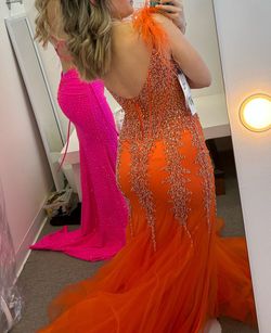 Jovani Orange Size 4 Short Height Floor Length Mermaid Dress on Queenly