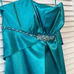 Marys Bridal Green Size 8 Jewelled Jersey A-line Dress on Queenly