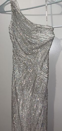 Sherri Hill White Size 2 Fully Beaded Prom Liquid Beaded Side slit Dress on Queenly