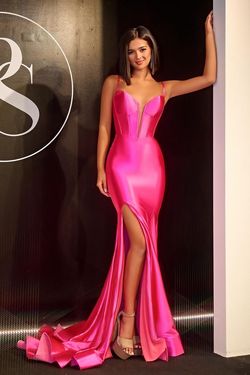 Style PS24403 Portia and Scarlett Hot Pink Size 8 Ps24403 Floor Length Side slit Dress on Queenly