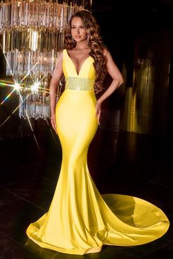 Style PS22524 Portia and Scarlett Yellow Size 10 Ps22524 Prom Tall Height Mermaid Dress on Queenly