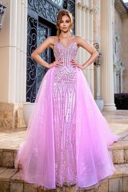 Style PS24529 Portia and Scarlett Pink Size 6 Pageant Ball gown on Queenly