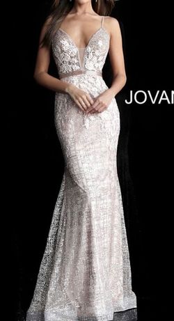 Jovani Pink Size 2 Plunge Jersey 50 Off Prom Train Dress on Queenly
