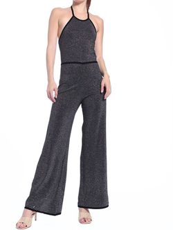 Style 1-1046877156-2901 Minnie Rose Black Size 8 Tall Height Halter Jumpsuit Dress on Queenly