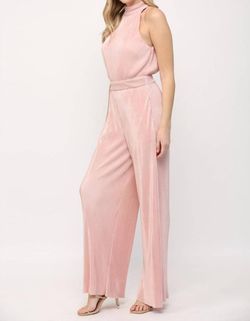 Style 1-1054902512-3236 Fate Pink Size 4 Halter Pockets Polyester Jumpsuit Dress on Queenly