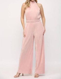 Style 1-1054902512-3236 Fate Pink Size 4 Halter Pockets Polyester Jumpsuit Dress on Queenly