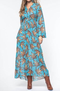 Style 1-1076867057-95 DOROTHEE SCHUMACHER Blue Size 2 1-1076867057-95 Print Turquoise Backless Straight Dress on Queenly