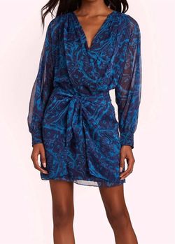 Style 1-1085492826-3236 Amanda Uprichard Blue Size 4 Free Shipping Plunge Cocktail Dress on Queenly
