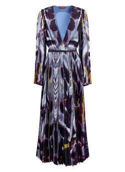 Style 1-1105164617-3611 ALTUZARRA Multicolor Size 10 Feather Print V Neck Straight Dress on Queenly