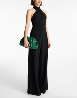 Style 1-111868877-6 A.L.C. Black Size 0 Belt 1-111868877-6 Halter Jumpsuit Dress on Queenly