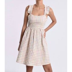 Style 1-1171829489-2696 MOLLY BRACKEN Nude Size 12 Polyester Plus Size Square Neck Cocktail Dress on Queenly