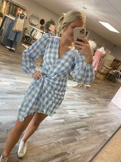 Style 1-1353232849-3472 MABLE Blue Size 4 Sleeves Sorority Free Shipping Cocktail Dress on Queenly