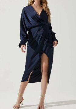 Style 1-1369957793-2901 ASTR Blue Size 8 Free Shipping Side Slit Cocktail Dress on Queenly