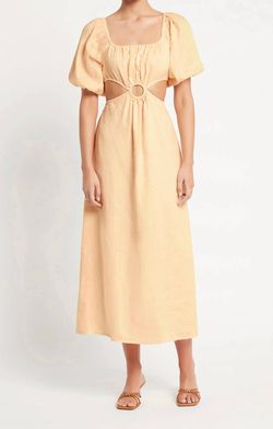 Style 1-1634108354-2901 FAITHFULL THE BRAND Yellow Size 8 Free Shipping Tall Height Square Neck Straight Dress on Queenly