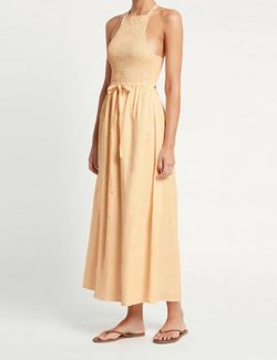 Style 1-1747971897-2901 FAITHFULL THE BRAND Yellow Size 8 Tall Height High Neck Cocktail Dress on Queenly