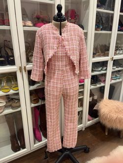 Style 1883 Ashley Lauren Pink Size 4 Sleeves Short Height Square Neck Jumpsuit Dress on Queenly