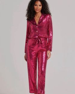 Nadine Merabi Pink Size 0 Jewelled Jersey Jumpsuit Dress on Queenly