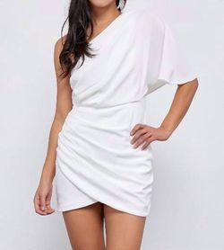 Style 1-1828799642-2696 DO+BE White Size 12 Polyester One Shoulder Plus Size Cocktail Dress on Queenly