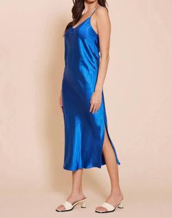 Style 1-1878444143-2696 LUCY PARIS Blue Size 12 Side Slit Free Shipping Tall Height Polyester Cocktail Dress on Queenly