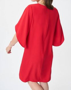 Style 1-2044701494-1901 Joseph Ribkoff Red Size 6 Pockets Polyester Tall Height Cocktail Dress on Queenly