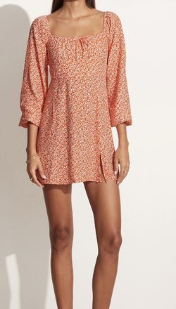 Style 1-2159010559-3236 FAITHFULL THE BRAND Orange Size 4 Summer Print Mini Tall Height Cocktail Dress on Queenly