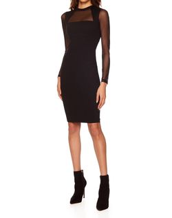 Style 1-2174794898-3236 Susana Monaco Black Size 4 Sleeves Spandex Long Sleeve Cocktail Dress on Queenly
