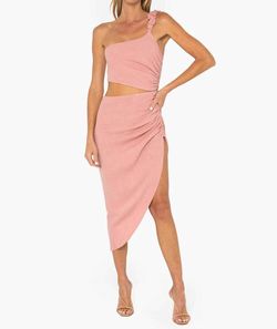 Style 1-2204149662-3855 JUST BEE QUEEN Pink Size 0 Black Tie Cut Out Olive Cocktail Dress on Queenly