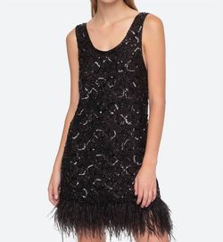 Style 1-2204237388-649 SEA Black Size 2 Sequined Polyester Cocktail Dress on Queenly