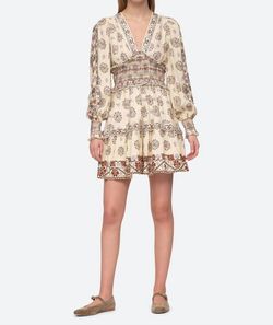 Style 1-2364929345-1498 SEA Nude Size 4 Mini Long Sleeve Cocktail Dress on Queenly