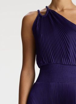 Style 1-236797269-98 A.L.C. Purple Size 10 One Shoulder Vintage Polyester Cocktail Dress on Queenly