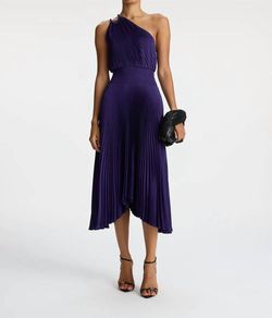 Style 1-236797269-98 A.L.C. Purple Size 10 1-236797269-98 Vintage Polyester One Shoulder Cocktail Dress on Queenly