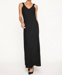 Style 1-255548610-2696 Brochu Walker Black Size 12 Fitted V Neck Satin Polyester Straight Dress on Queenly