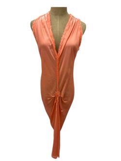 Style 1-2642565587-5 Jaga Orange Size 0 Peach Tall Height V Neck Cocktail Dress on Queenly