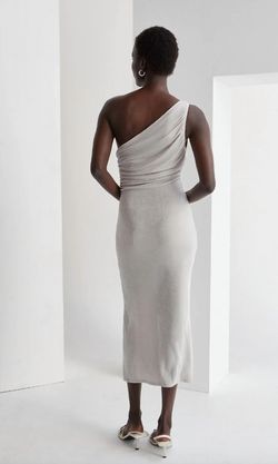 Style 1-2699438512-2696 CRESCENT Silver Size 12 One Shoulder Polyester Plus Size Fitted Cocktail Dress on Queenly