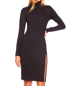 Style 1-2822774084-2901 Susana Monaco Black Size 8 Tall Height Side Slit Cocktail Dress on Queenly