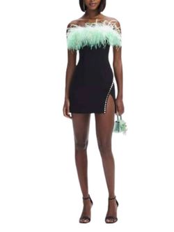 Style 1-3013728746-1901 self-portrait Black Size 6 Bustier Tall Height Mini Ombre Cocktail Dress on Queenly