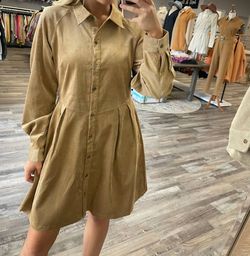Style 1-3068909737-3014 mittoshop Brown Size 8 Long Sleeve Casual Mini Cocktail Dress on Queenly