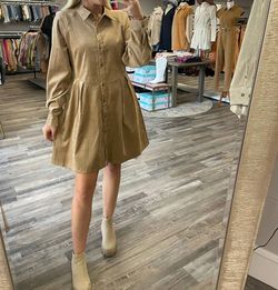 Style 1-3068909737-3014 mittoshop Brown Size 8 Long Sleeve Mini Sorority Rush Cocktail Dress on Queenly