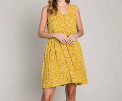 Style 1-3094861586-3236 Cotton Bleu Yellow Size 4 Sorority Casual Cocktail Dress on Queenly