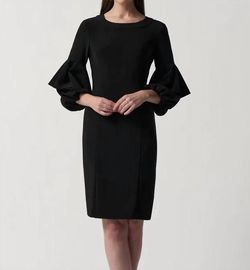 Style 1-3114514449-238 Joseph Ribkoff Black Size 12 Long Sleeve Cocktail Dress on Queenly