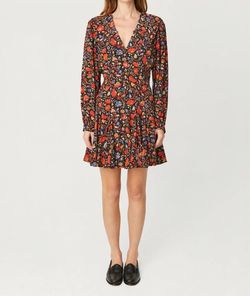 Style 1-3310155060-1498 RHODE Black Size 4 Print High Neck Mini Cocktail Dress on Queenly