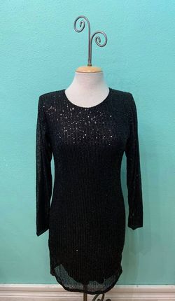 Style 1-333610084-2793 Angela Mara Black Size 12 Summer Free Shipping Sequined Polyester Cocktail Dress on Queenly