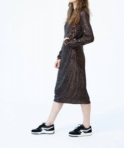 Style 1-3688212956-2791 Saint Art Brown Size 12 Sleeves Long Sleeve Cocktail Dress on Queenly